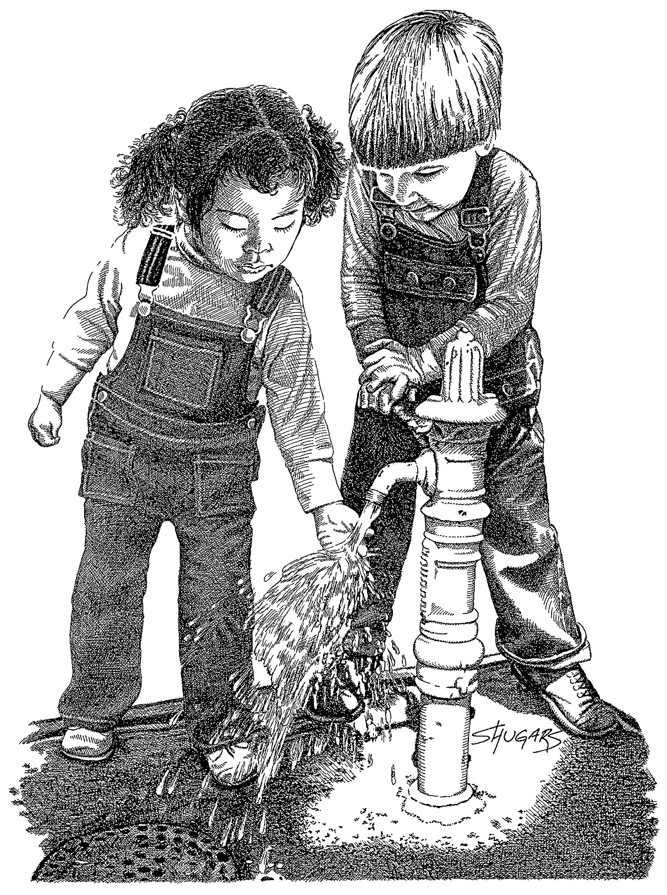 Little Help Pen and Ink illustration